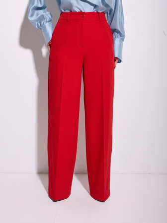Брюки-палаццо женские из вискозы, красные