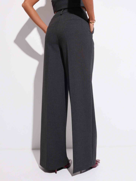 Женские брюки-палаццо из вискозы, антрацитовый