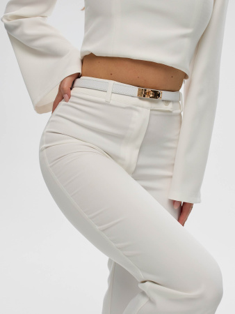 Брюки клеш женские классические, белые