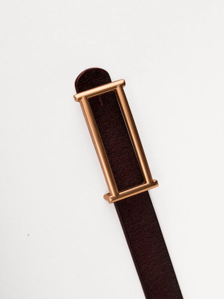 Ремень кожаный натуральный, коричневый 