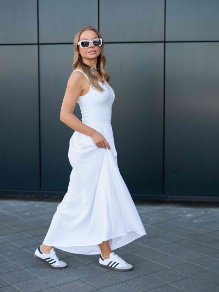 Сарафан летний макси, белый