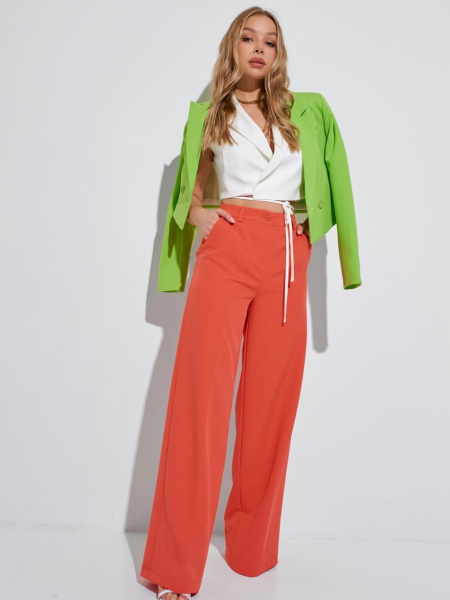 Брюки-палаццо женские классические, оранжевые