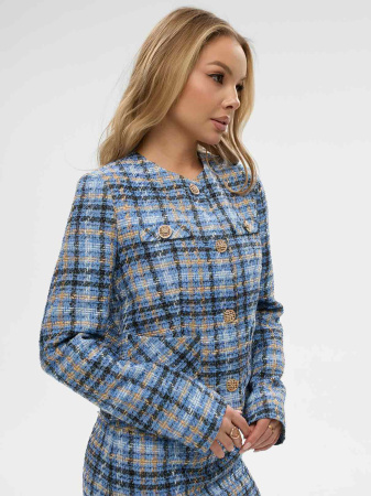 Женский жакет из твида в клетку