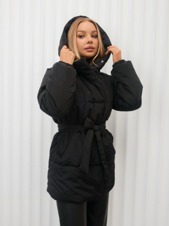 Полупальто женское зимнее с капюшоном