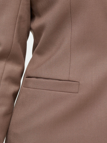 Жакет женский приталенный из вискозы, кофейный