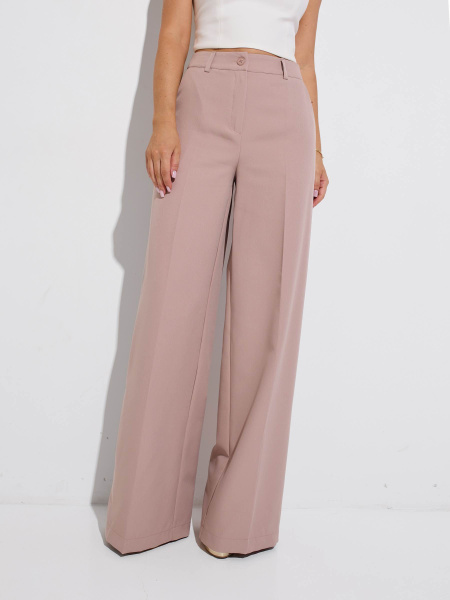 Брюки-палаццо женские классические, темно-бежевые