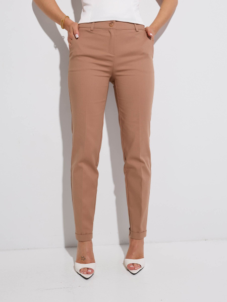 Брюки женские зауженные, темно-бежевые