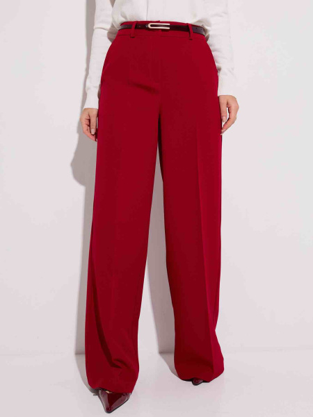 Брюки-палаццо женские классические, бордовые