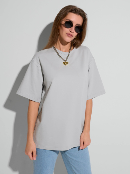 Футболка женская оверсайз, светло-серая