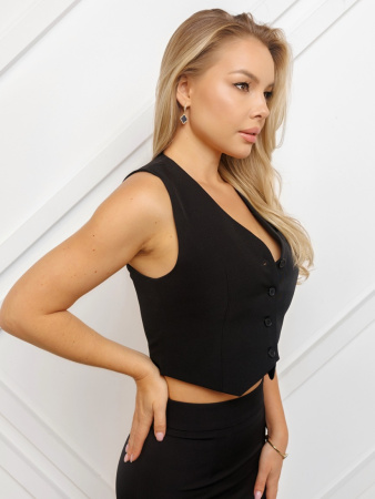 Жилет женский укороченный, черный