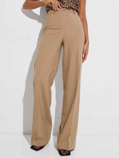 Брюки-палаццо женские из поливискозы, бежевые