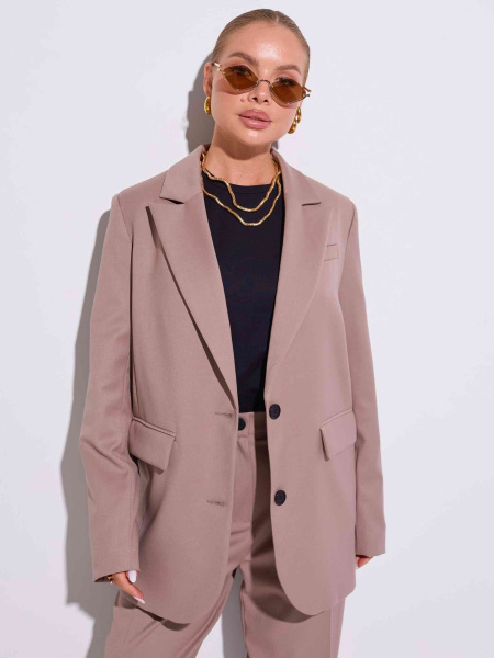 Жакет женский из вискозы оверсайз, латте