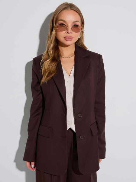 Жакет женский оверсайз из вискозы, горький шоколад