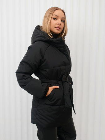Полупальто женское зимнее с капюшоном