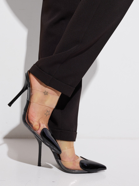 Брюки женские классические с резинкой в поясе, черные