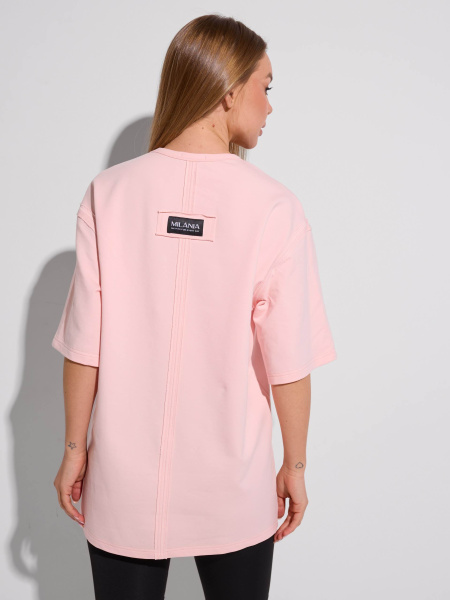 Футболка женская оверсайз, светло-розовая