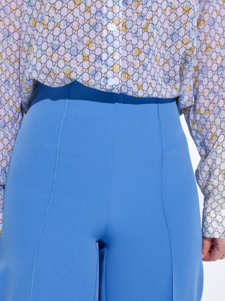 Брюки-палаццо женские со стрелками, голубые