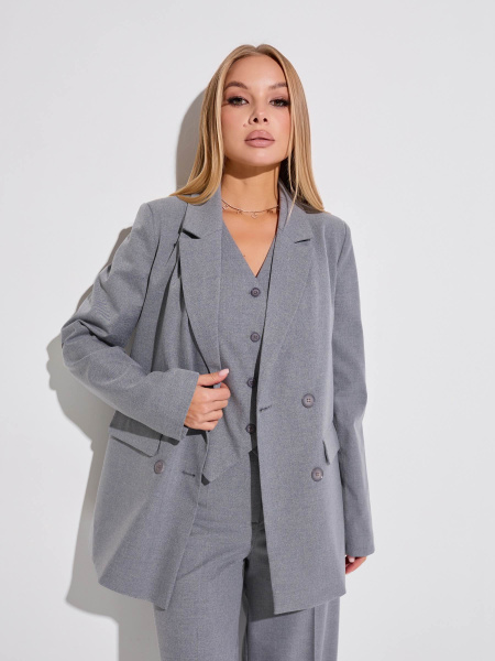 Жилет женский из вискозы классический, теплый серый