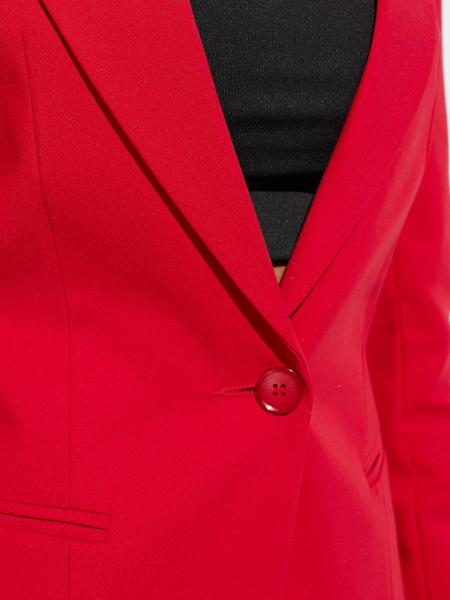 Женский приталенный жакет из хлопка, красный