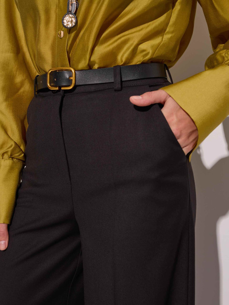 Брюки-палаццо женские из вискозы со стрелками, черные