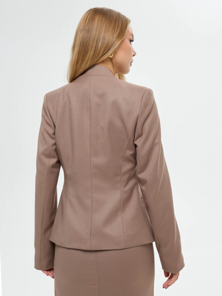 Жакет женский приталенный из вискозы, кофейный