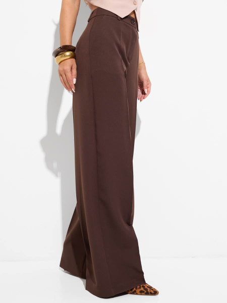 Брюки-палаццо женские классические, горький шоколад