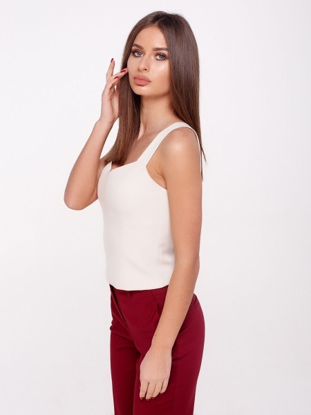 Топ женский классический удлиненный, бежевый