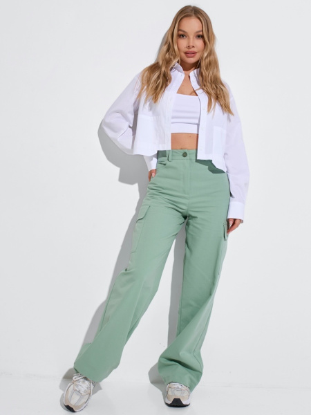 Брюки-карго женские, оливковые