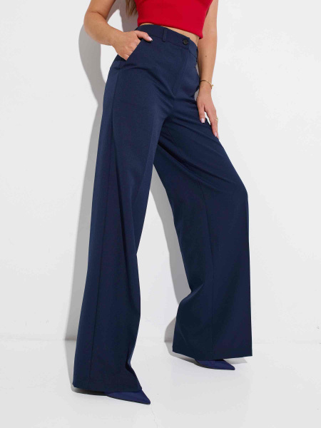 Брюки-палаццо женские классические, темно-синие