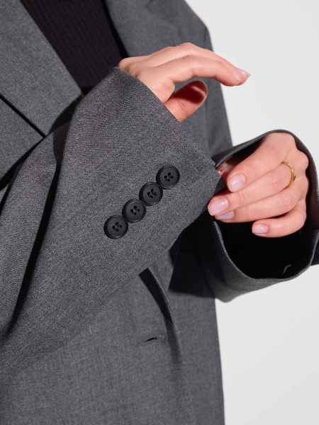 Жакет оверсайз с акцентными плечами, графит 