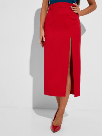 Юбка-миди классическая с разрезом на молнии