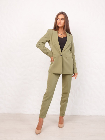 Брюки женские офисные классические, оливковые