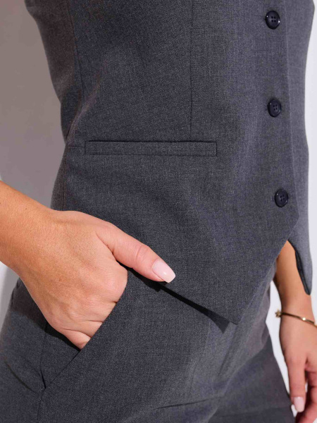 Жилет женский из вискозы классический, графит