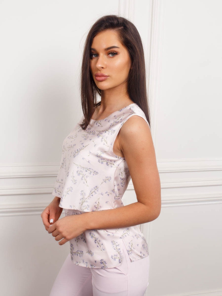 Топ женский классический с воланом, розово-сиреневый Топ женский классический с воланом, розово-сиреневый