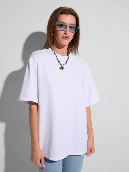 Футболка женская оверсайз, белая