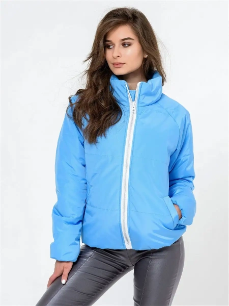 Куртка женская короткая демисезонная, голубая