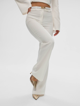 Брюки клеш женские классические, белые
