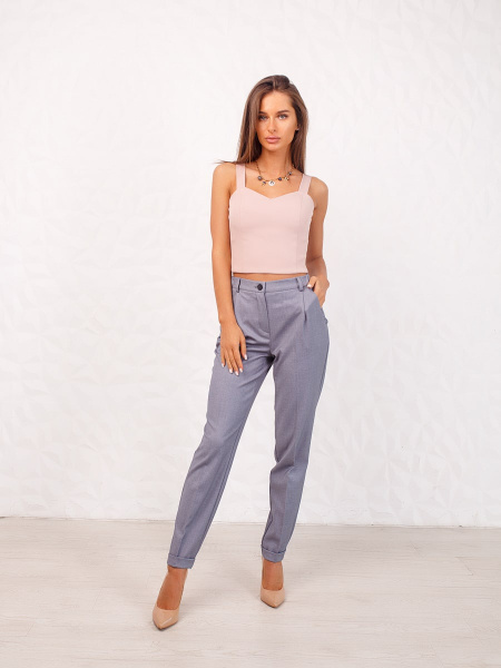 Брюки женские офисные из вискозы, серые