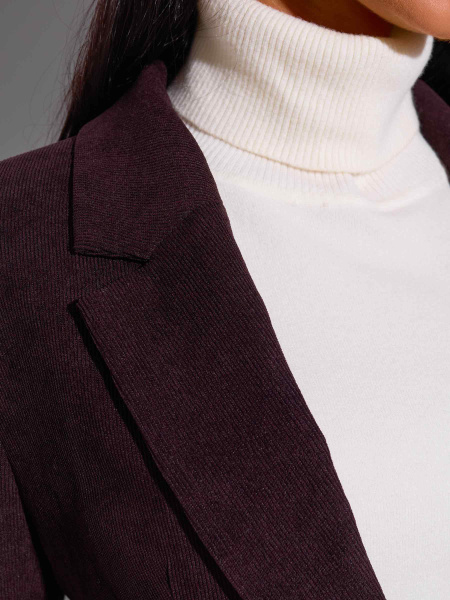 Жакет женский из вельвета, горький шоколад 