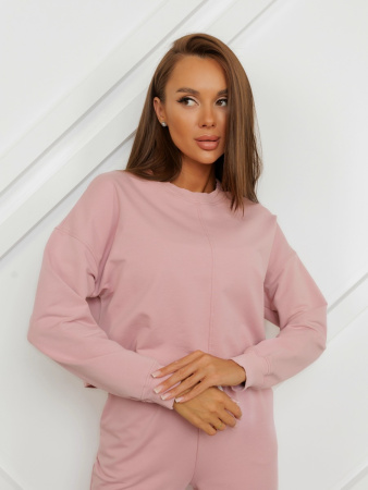 Свитшот женский со спущенной проймой рукава, темно-розовый