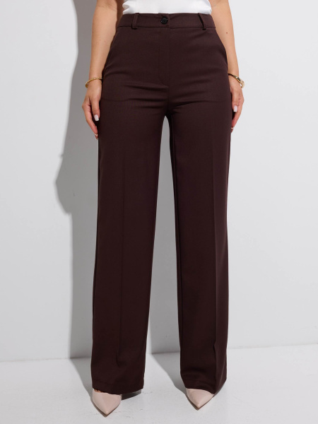 Брюки классические из вискозы, горький шоколад