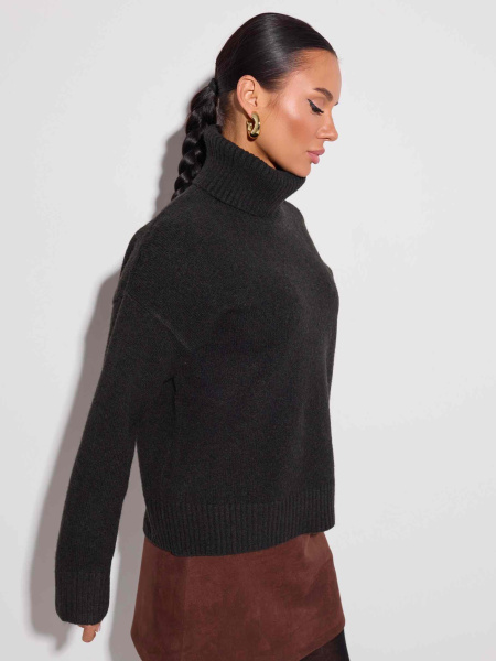 Базовый свитер с высоким воротником, графит