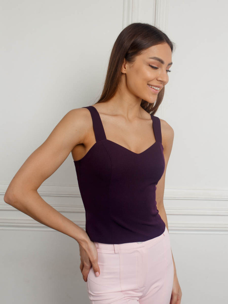 Топ женский классический удлиненный, черничный
