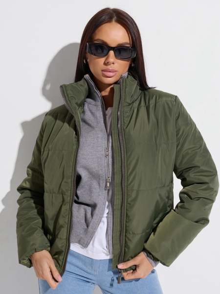 Куртка женская короткая, оливковая