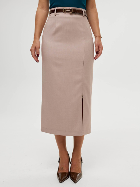 Юбка-миди классическая с разрезом на молнии