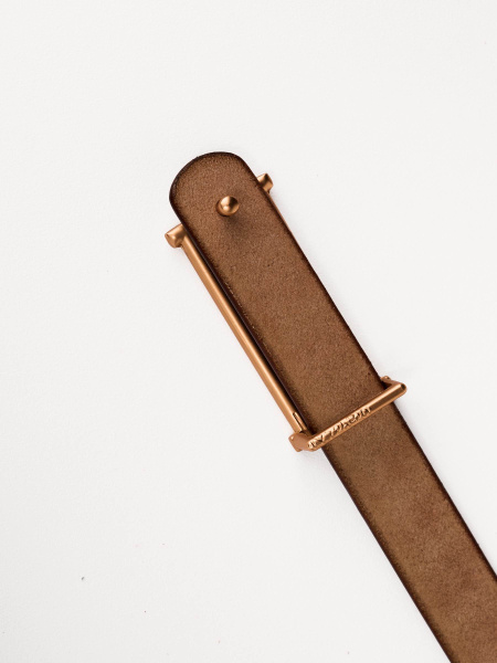 Ремень кожаный натуральный, коричневый 