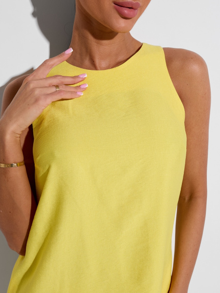 Платье мини летнее, желтое