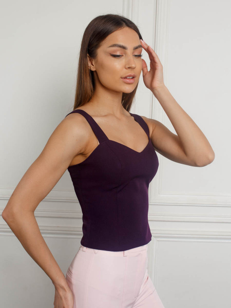 Топ женский классический удлиненный, черничный