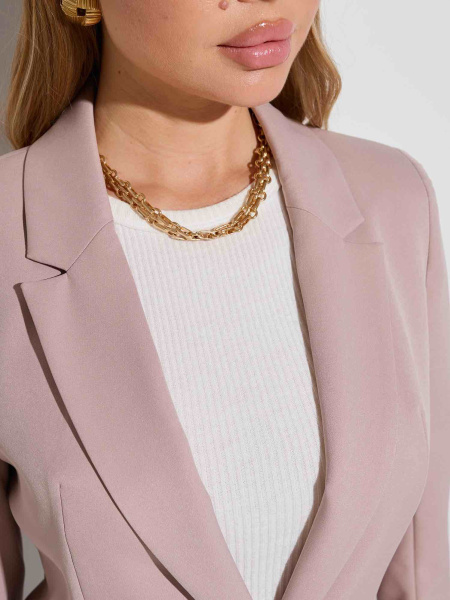 Жакет женский приталенный однобортный, темно-бежевый